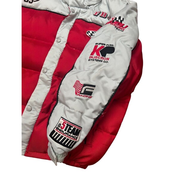 VTG 90s Y2K FUBU Down Racing Puffer Jacket Streetwear XL Red/Gray THE COLLECTION - Picture 13 of 16